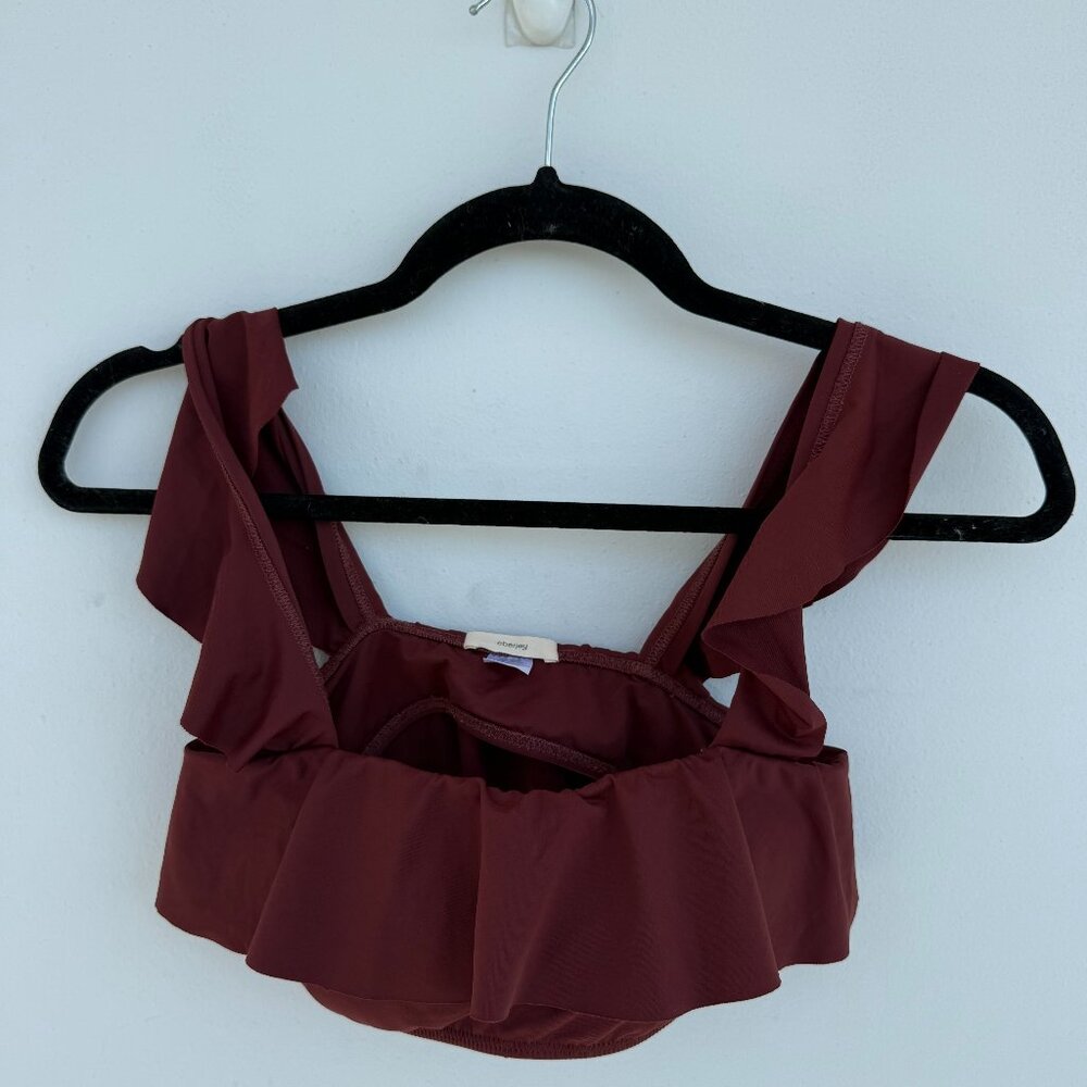 Eberjey So Solid Jane Ruffle Bandeau Bikini Top